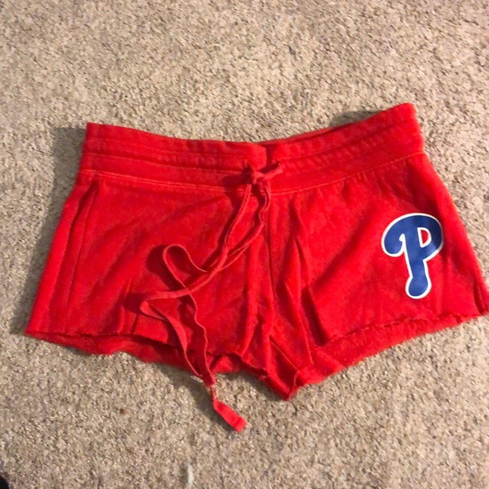 Pink Victoria Phillies sweat shorts